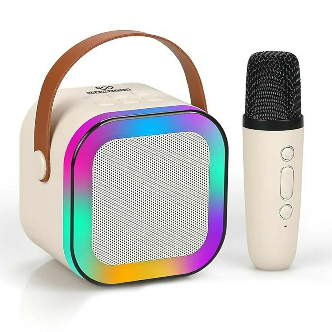Portable Karaoke Speaker – Wireless Mic & LED Light Effects for Parties