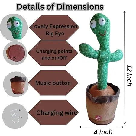 šµ Talking & Dancing Cactus Toy ā Interactive Singing & Talking Musical Toy for Kids šµ