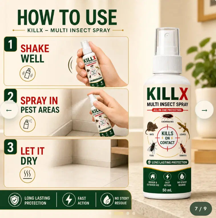 πͺ³ KillX Multi-Insect Spray β Buy 1 Get 2 Free | Powerful Household Pest Control