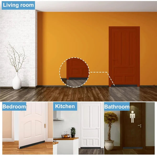 Silicone Door Bottom Seal Strip – 1 Meter Self-Adhesive Noise Reduction, Door Guard