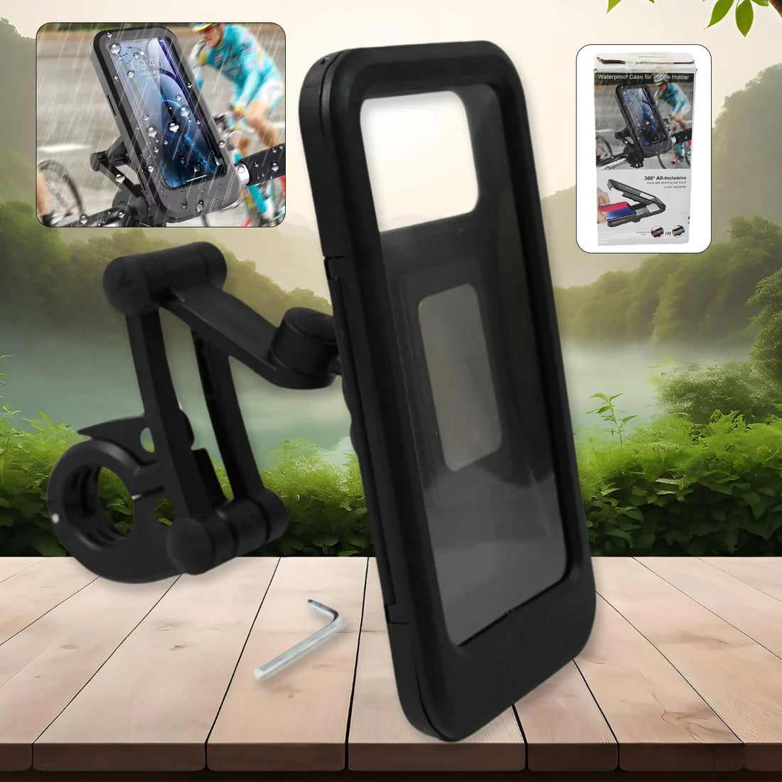 Waterproof Bike Phone Mount – 360° Rotation & Universal | Indo Glow