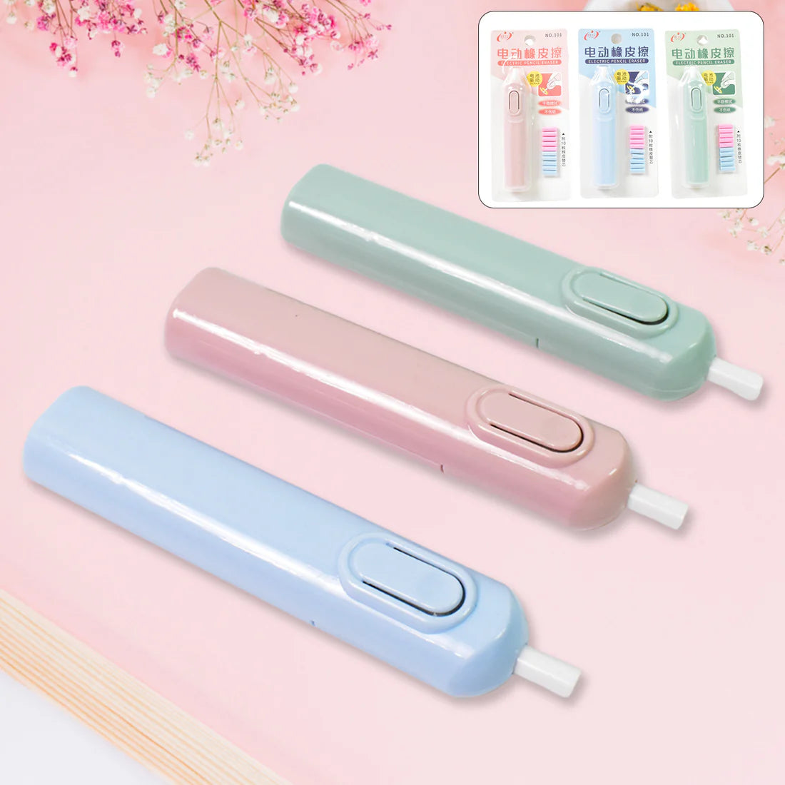 Electric Eraser Kit – Precision Erasing for Art & Drafting | ScribbleJoy | pack of 1 with 10 extra eraser Tip |