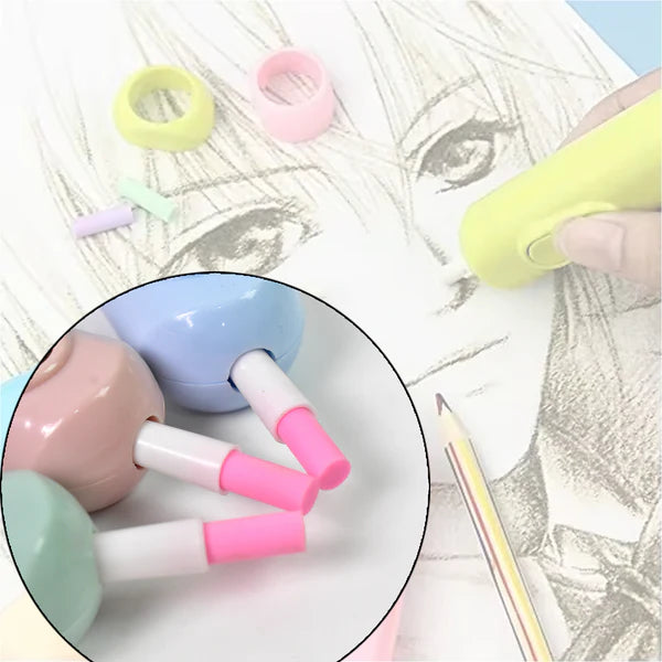 Electric Eraser Kit – Precision Erasing for Art & Drafting | ScribbleJoy | pack of 1 with 10 extra eraser Tip |