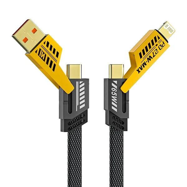 65W 4-in-1 Fast Charging Cable – Durable Multi-Port Charger | Indo Glow