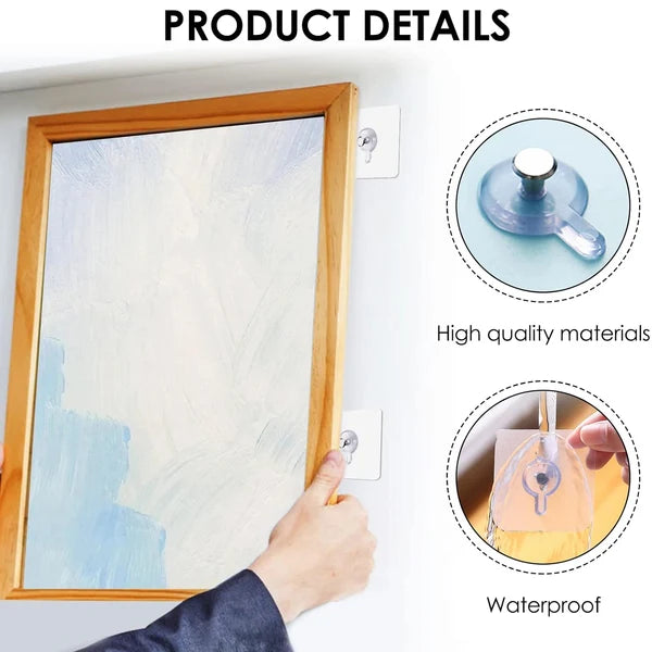 Adhesive Photo Frame Wall Hook – Strong, Damage-Free Hangingn | Pack of 10