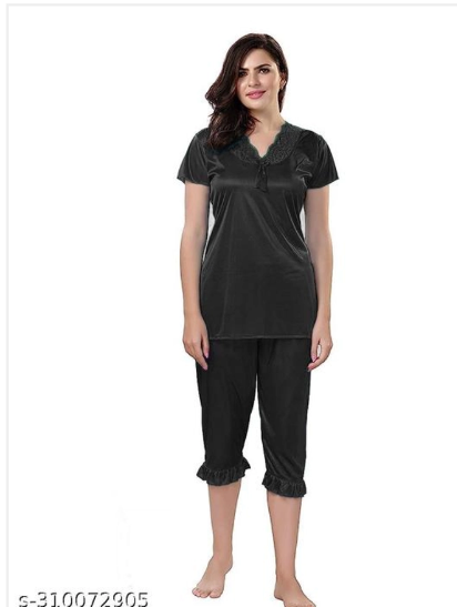 Women Night Suit – Black | Size S
