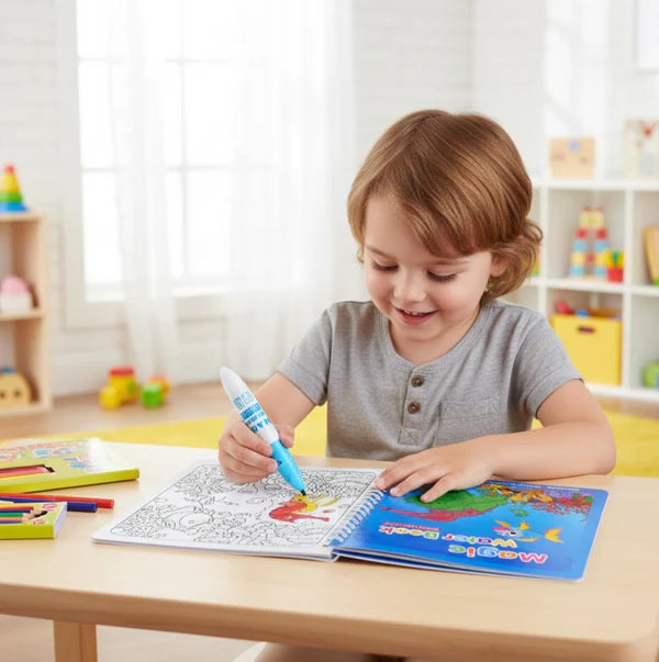 Magic Water Coloring Book – Reusable Mess-Free Fun for Kids | Inventive Play | Keep away from ink pen | Buy 1 Get 1 free | Offer ending soon