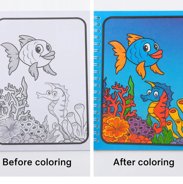 Magic Water Coloring Book – Reusable Mess-Free Fun for Kids | Inventive Play | Keep away from ink pen | Buy 1 Get 1 free | Offer ending soon