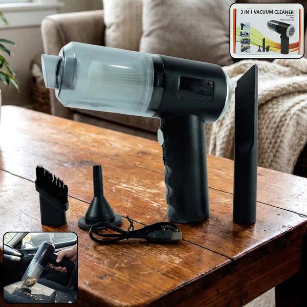 Mini Car Vacuum – Wireless, Portable & 3-in-1 Cleaner | Storenzo