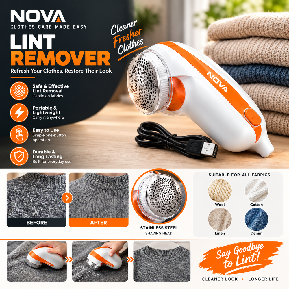 Portable Fabric Lint Remover – Clothes Fuzz & Fabric Hair Remover👕