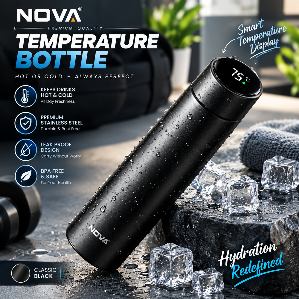 Digital Temperature Display Water Bottle – Portable Insulated Flask💧