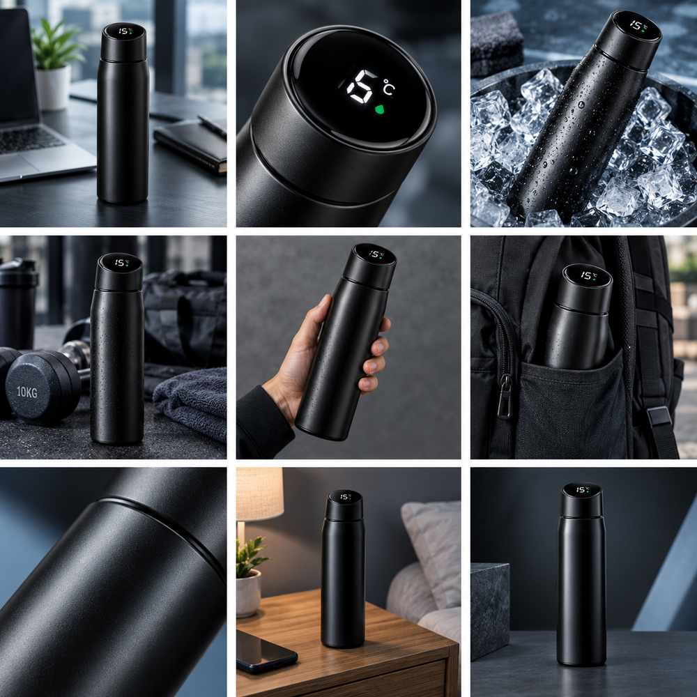 Digital Temperature Display Water Bottle – Portable Insulated Flask💧