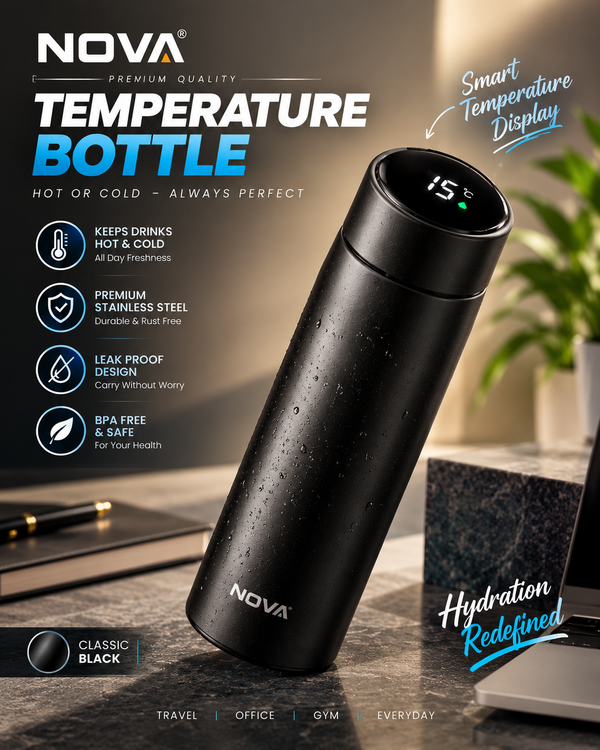 Digital Temperature Display Water Bottle – Portable Insulated Flask💧