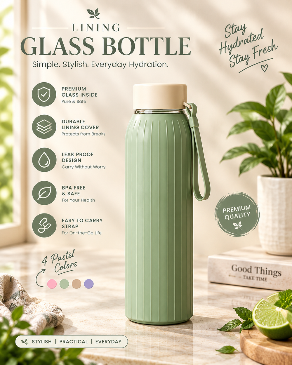 Portable Reusable Water Bottle – Everyday Hydration Bottle💧