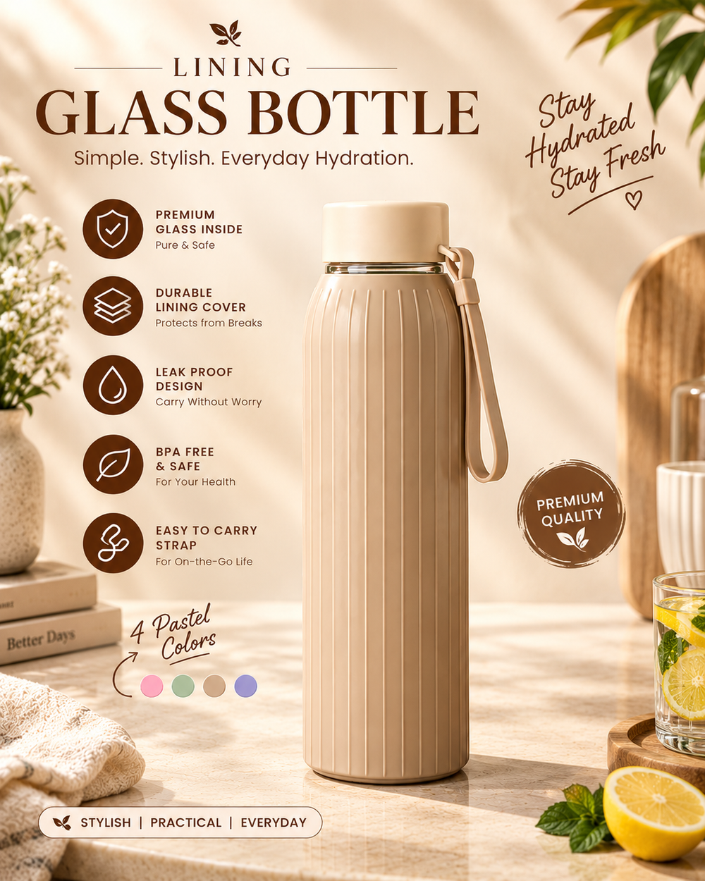 Portable Reusable Water Bottle – Everyday Hydration Bottle💧