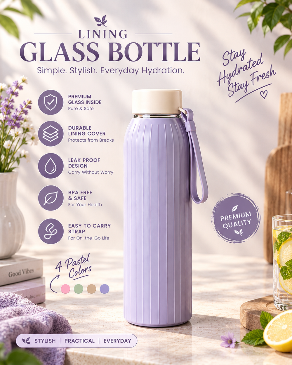 Portable Reusable Water Bottle – Everyday Hydration Bottle💧