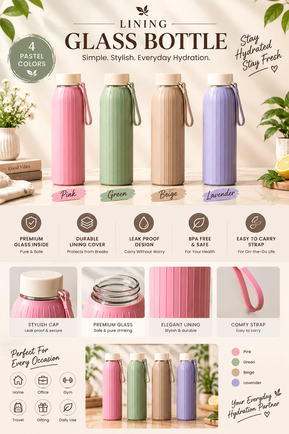 Portable Reusable Water Bottle – Everyday Hydration Bottle💧