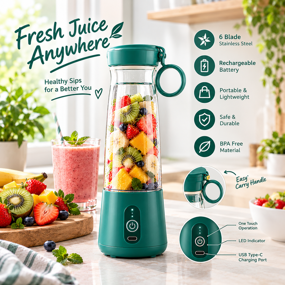 Mini Portable Juicer – Compact Personal Blender for Fresh Drinks
