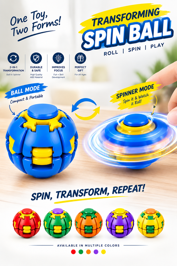 360° Rotating Fidget Ball – Press-to-Spin Sensory Toy | Pocket Size