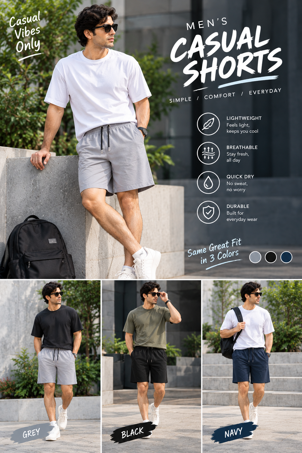 Men’s Premium Capri Shorts – Stylish, Comfortable & Everyday Ready 😎