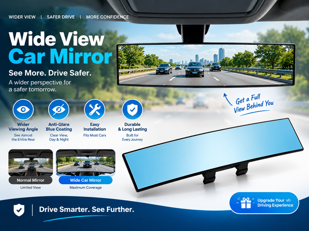 Title: Rear View Mirror for Easy & Clear Road Visibility 🪞🚗