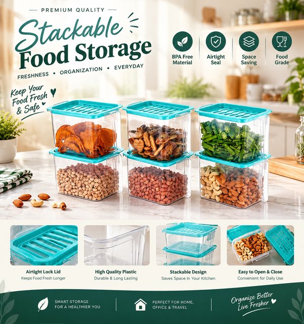 Kitchen Storage Baskets – Smart, Durable & Space-Saving | Pack of 6