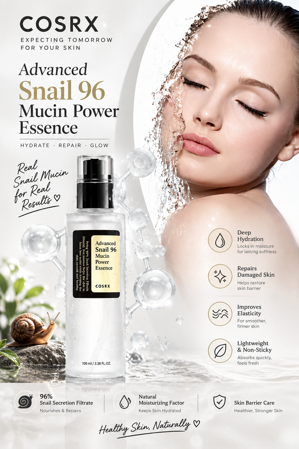 🐌✨ Snail 96 Mucin Power Essence 💧 – Premium Korean Skincare Essence | 100ml × 2