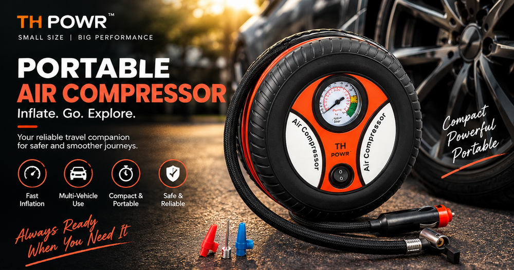 Portable Car Air Compressor – Compact Tyre Inflator