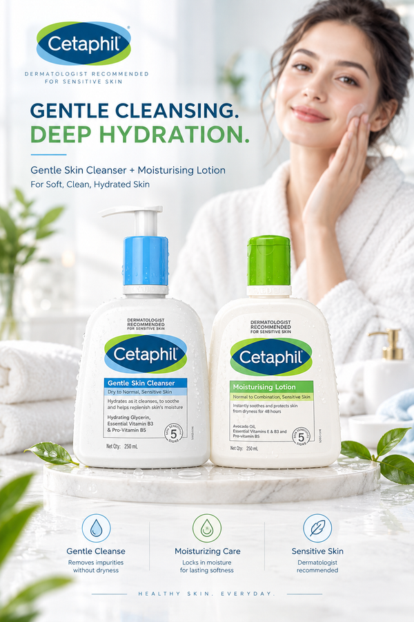 Cetaphil Moisturizing Lotion + Gentle Skin Cleanser 🧴💧 – Complete Care for Sensitive & Dry Skin