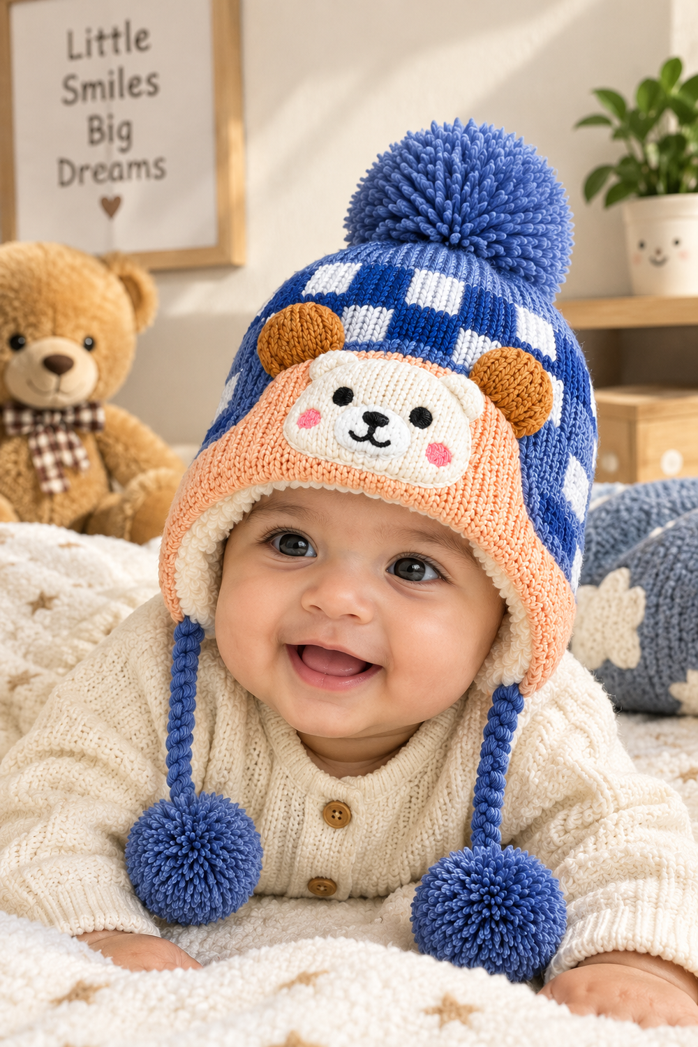Baby Winter Cap – Soft Knitted Warm Hat with Cute Earflaps🧢