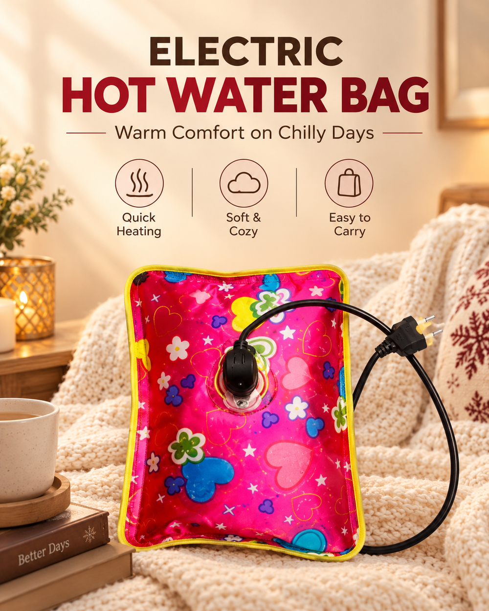 Hot Water Bag for Pain Relief & Warmth – Reusable Heating Bag♨️