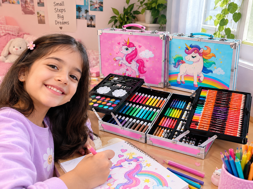 145-Piece Deluxe Art Set – Complete Drawing, Coloring & Painting Kit 🎨🖌️🫟