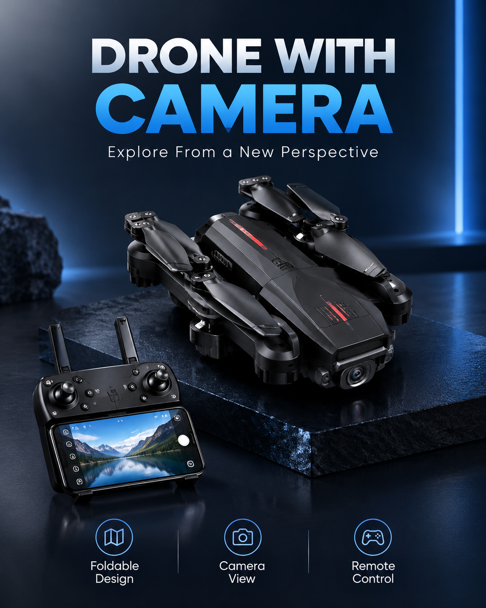 Foldable Drone with Camera – Remote Control Flying Drone