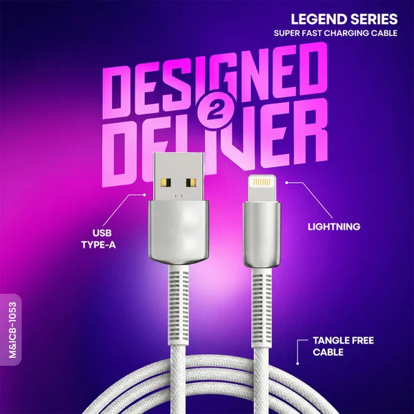 High Speed USB A to Lightning Cable – 25W Fast Charging & Data Transfer