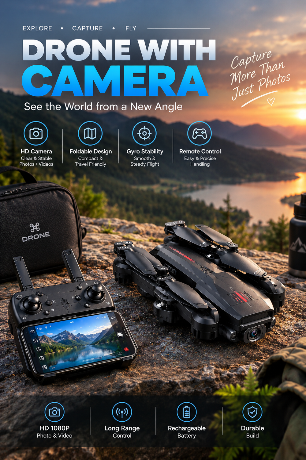 Foldable Drone with Camera – Remote Control Flying Drone