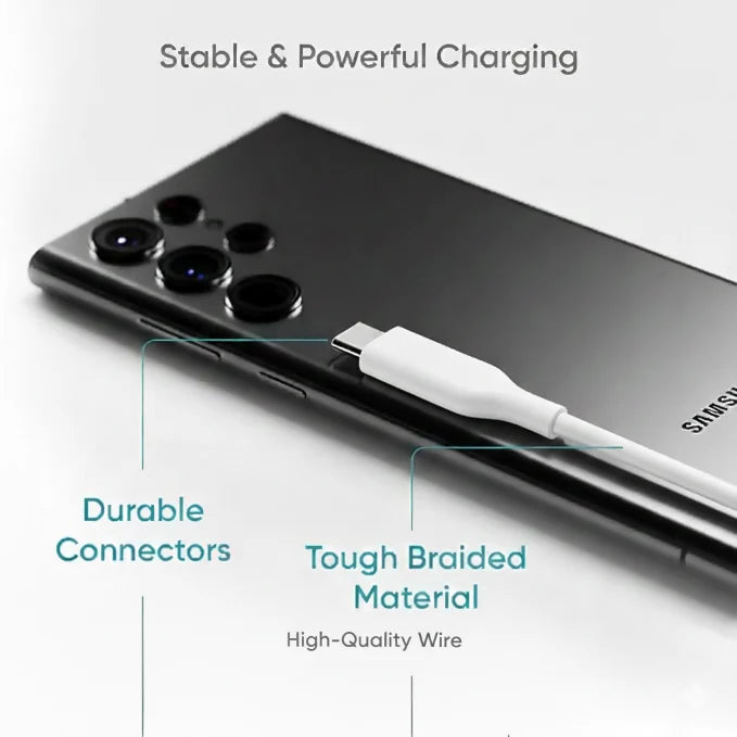 Type C to Type C Cable – 3A Fast Charging & Data Transfer