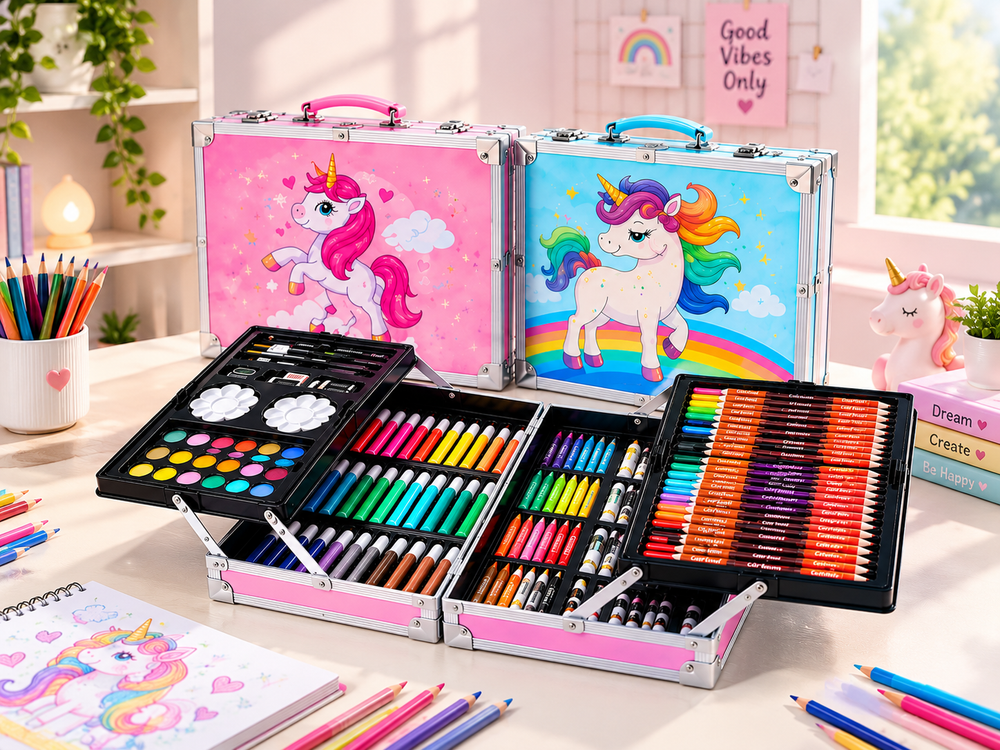 145-Piece Deluxe Art Set – Complete Drawing, Coloring & Painting Kit 🎨🖌️🫟