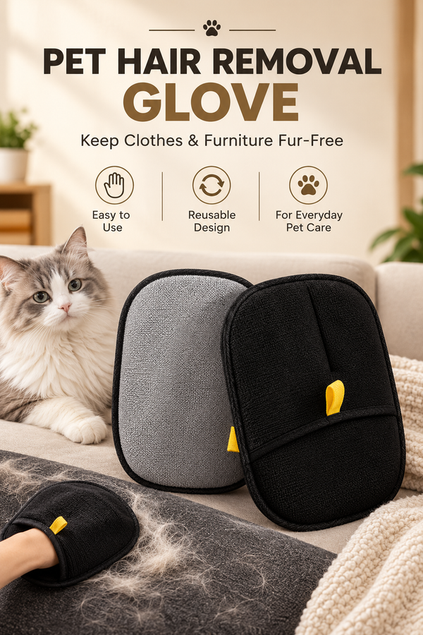 Pet Hair Removal Gloves – Easy & Gentle Grooming for Dogs & Cats 🐶🐱✨