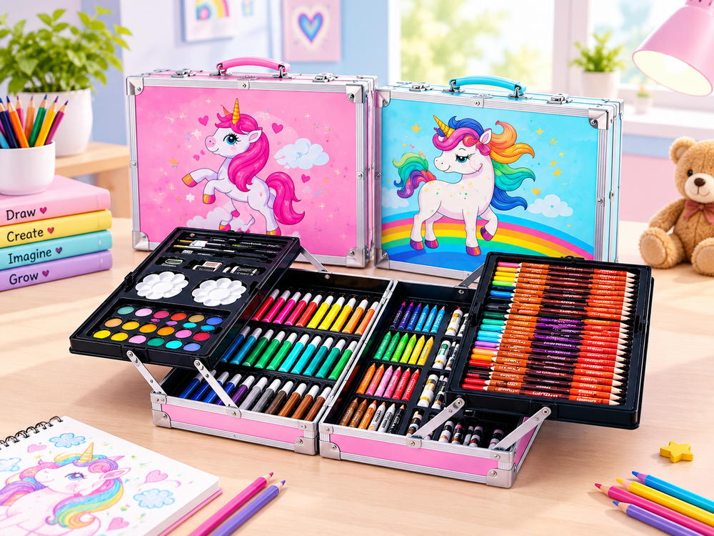 145-Piece Deluxe Art Set – Complete Drawing, Coloring & Painting Kit 🎨🖌️🫟