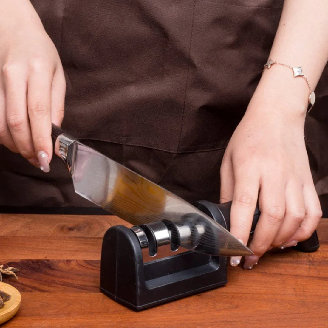 3 Stage Manual Knife Sharpener Tool for Steel and Ceramic Knives