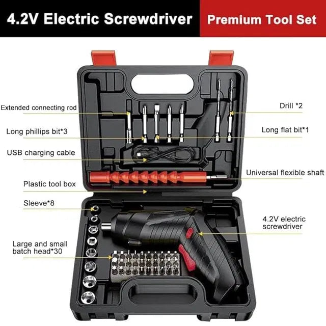 47-in-1 Cordless Screwdriver Set – Rechargeable Electric Screwdriver Tool Kit🪛