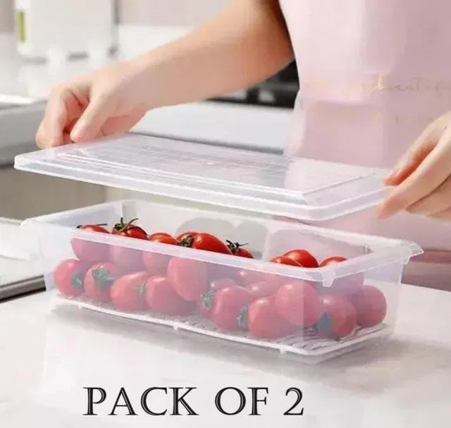 🧊 Fridge Storage Containers – Space-Saving Organizer | Pack of 2