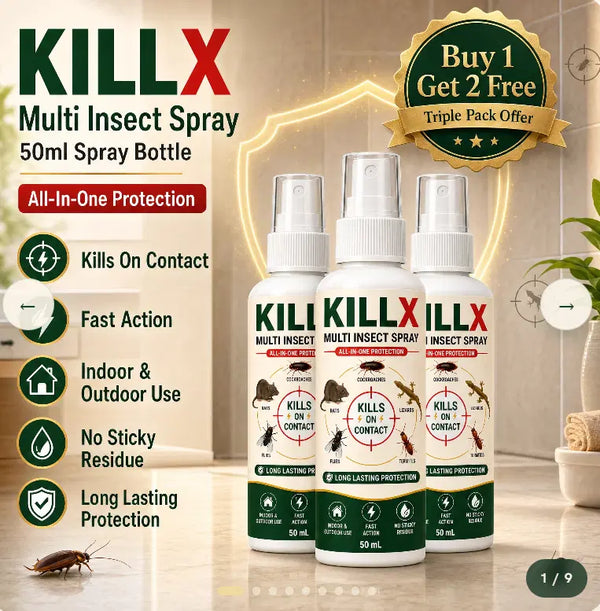 🪳 KillX Multi-Insect Spray – Buy 1 Get 2 Free | Powerful Household Pest Control