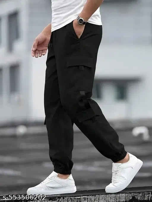 Men’s Premium Black Cargo Pants – Stylish, Comfortable & Everyday Ready | COD Available 😎
