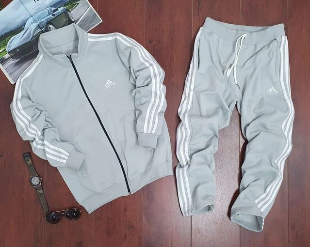 Adidas Lycra Tracksuit for Men – Grey | Sporty & Comfortable