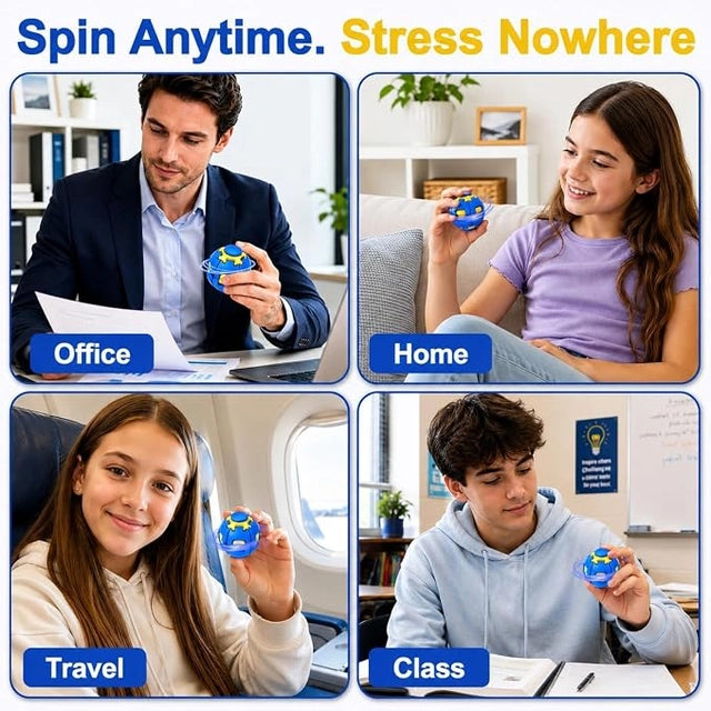 360° Rotating Fidget Ball – Press-to-Spin Sensory Toy | Pocket Size