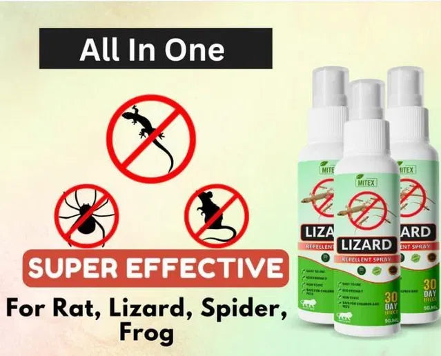 Lizard Repellent Spray – Powerful Home Protection | Pack of 3 × 50ml 🦎