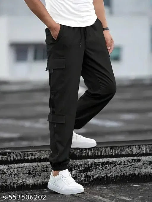 Men’s Premium Black Cargo Pants – Stylish, Comfortable & Everyday Ready | COD Available 😎