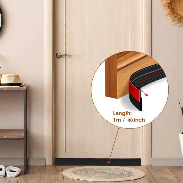 Silicone Door Bottom Seal Strip – 1 Meter Self-Adhesive Noise Reduction, Door Guard
