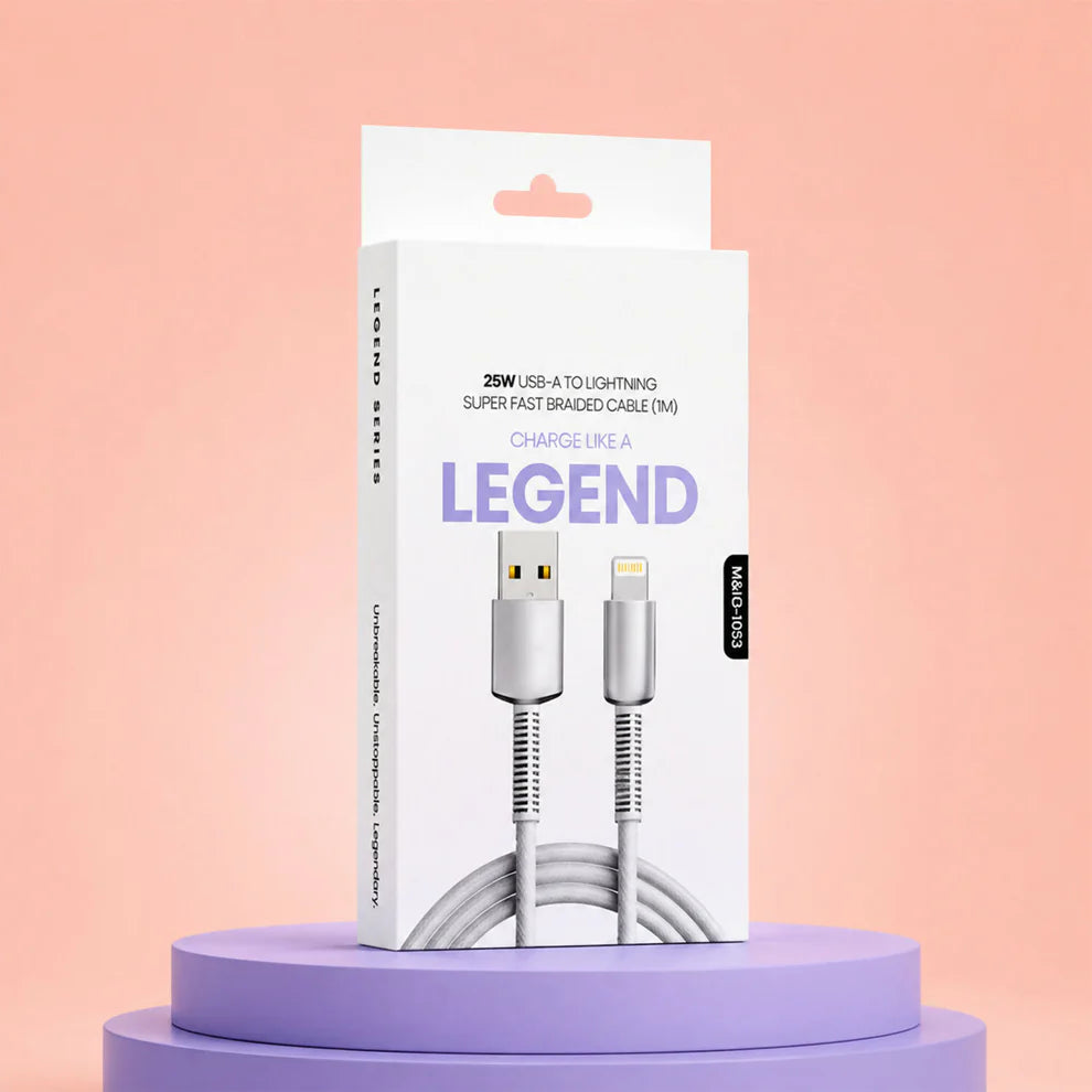 High Speed USB A to Lightning Cable – 25W Fast Charging & Data Transfer
